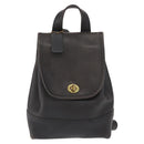 Coach Backpack Leather Black Gold Auth am9257-13