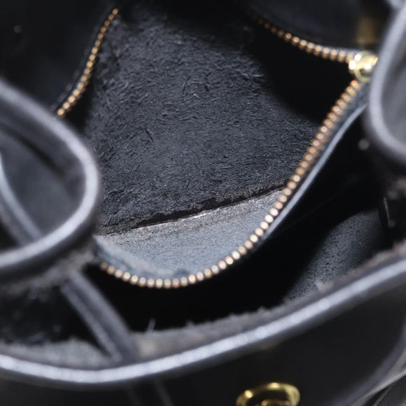 Coach Backpack Leather Black Gold Auth am9257