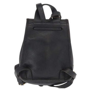 Coach Backpack Leather Black Gold Auth am9257 - 0