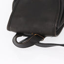 Coach Backpack Leather Black Gold Auth am9257-6