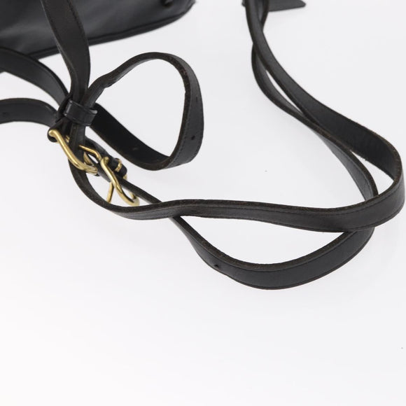 Coach Backpack Leather Black Gold Auth am9257