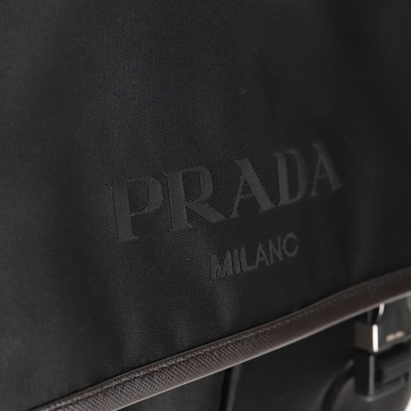 PRADA Shoulder Bag Nylon Black Silver Auth am9263V