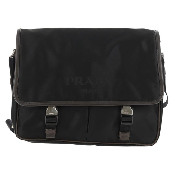 PRADA Shoulder Bag Nylon Black Silver Auth am9263V