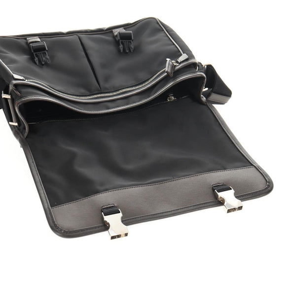 PRADA Shoulder Bag Nylon Black Silver Auth am9263V