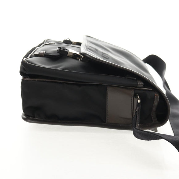 PRADA Shoulder Bag Nylon Black Silver Auth am9263V