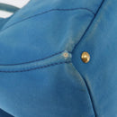 PRADA Canapa GM Hand Bag Canvas Blue Gold Auth am9265-9