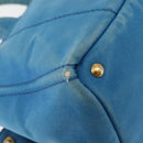 PRADA Canapa GM Hand Bag Canvas Blue Gold Auth am9265-15