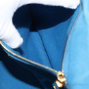 PRADA Canapa GM Hand Bag Canvas Blue Gold Auth am9265-11