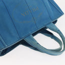 PRADA Canapa GM Hand Bag Canvas Blue Gold Auth am9265-6