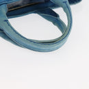 PRADA Canapa GM Hand Bag Canvas Blue Gold Auth am9265-7