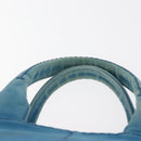 PRADA Canapa GM Hand Bag Canvas Blue Gold Auth am9265-8