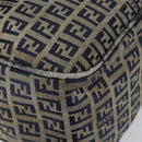 FENDI Zucchino Canvas Hand Bag Navy Silver Auth am9266-15