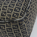 FENDI Zucchino Canvas Hand Bag Navy Silver Auth am9266-17