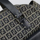 FENDI Zucchino Canvas Hand Bag Navy Silver Auth am9266-18