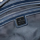 FENDI Zucchino Canvas Hand Bag Navy Silver Auth am9266-19