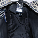 FENDI Zucchino Canvas Hand Bag Navy Silver Auth am9266-20