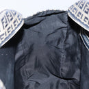 FENDI Zucchino Canvas Hand Bag Navy Silver Auth am9266-21