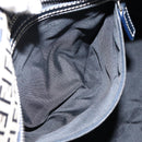FENDI Zucchino Canvas Hand Bag Navy Silver Auth am9266-22