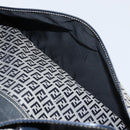 FENDI Zucchino Canvas Hand Bag Navy Silver Auth am9266-23