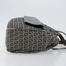 FENDI Zucchino Canvas Hand Bag Navy Silver Auth am9266-3