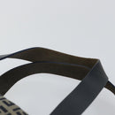 FENDI Zucchino Canvas Hand Bag Navy Silver Auth am9266-14