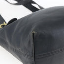 Coach Tote Bag Leather Black Gold Auth am9267-11