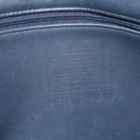 Coach Tote Bag Leather Black Gold Auth am9267