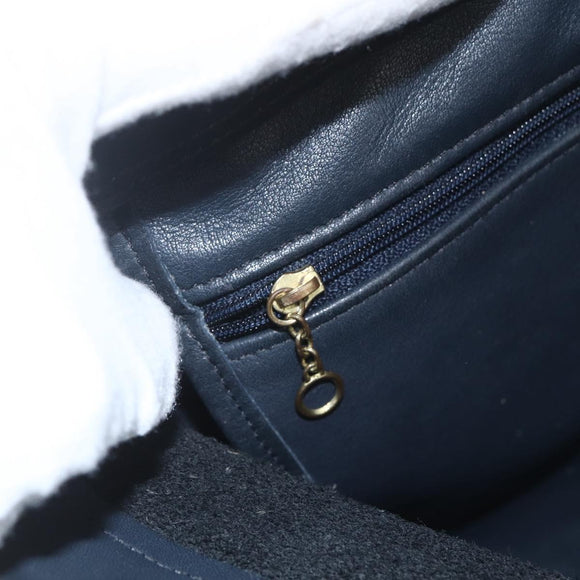 Coach Tote Bag Leather Black Gold Auth am9267