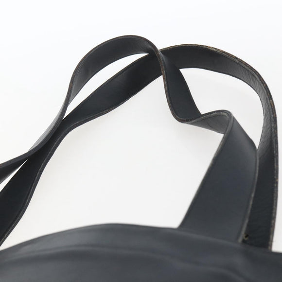 Coach Tote Bag Leather Black Gold Auth am9267