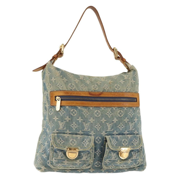 LOUIS VUITTON Monogram Denim Buggy GM Shoulder Bag Blue M95048 LV Auth am9268