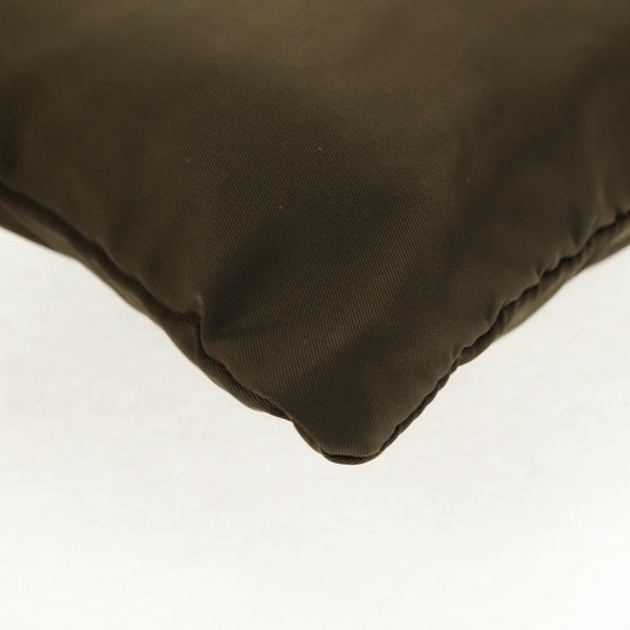 PRADA Pouch Shoulder Bag Nylon Khaki Silver Auth am9274V