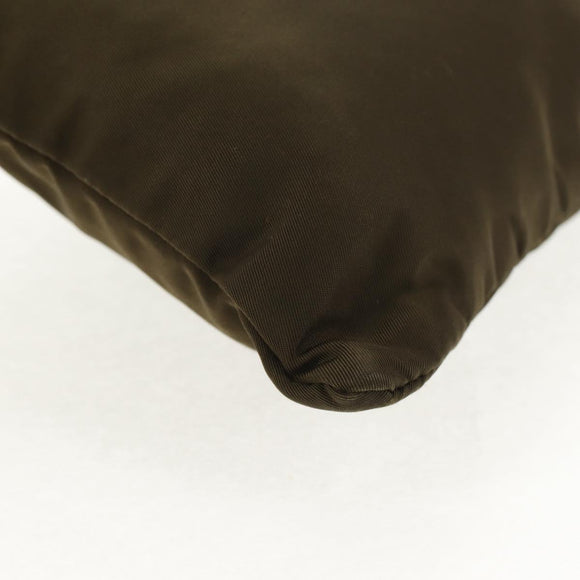 PRADA Pouch Shoulder Bag Nylon Khaki Silver Auth am9274V