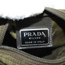 PRADA Pouch Shoulder Bag Nylon Khaki Silver Auth am9274V-19