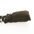 PRADA Pouch Shoulder Bag Nylon Khaki Silver Auth am9274V-4