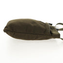 PRADA Pouch Shoulder Bag Nylon Khaki Silver Auth am9274V-5