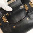 Chloe Little Alice Hand Bag Leather 2way Beige Gold Auth am9275-21