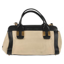 Chloe Little Alice Hand Bag Leather 2way Beige Gold Auth am9275-2