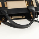 Chloe Little Alice Hand Bag Leather 2way Beige Gold Auth am9275-7