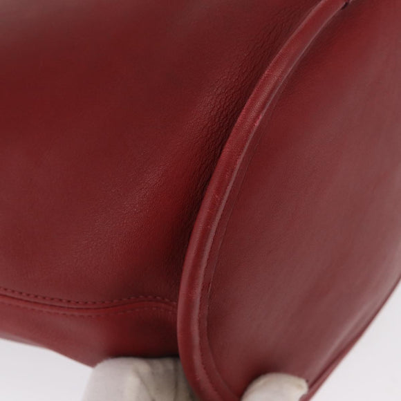 Coach Shoulder Bag Leather Red Gold Auth am9276