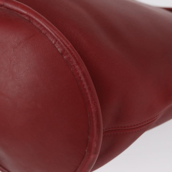 Coach Shoulder Bag Leather Red Gold Auth am9276