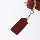 Coach Shoulder Bag Leather Red Gold Auth am9276-10