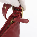 Coach Shoulder Bag Leather Red Gold Auth am9276-9