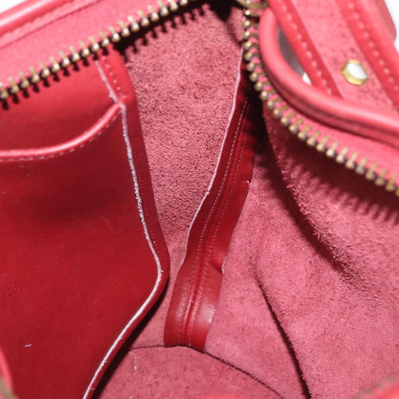Coach Shoulder Bag Leather Red Gold Auth am9276
