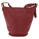 Coach Shoulder Bag Leather Red Gold Auth am9276-13