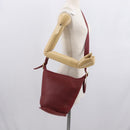 Coach Shoulder Bag Leather Red Gold Auth am9276-22
