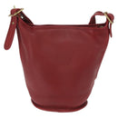 Coach Shoulder Bag Leather Red Gold Auth am9276-2