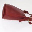 Coach Shoulder Bag Leather Red Gold Auth am9276-3
