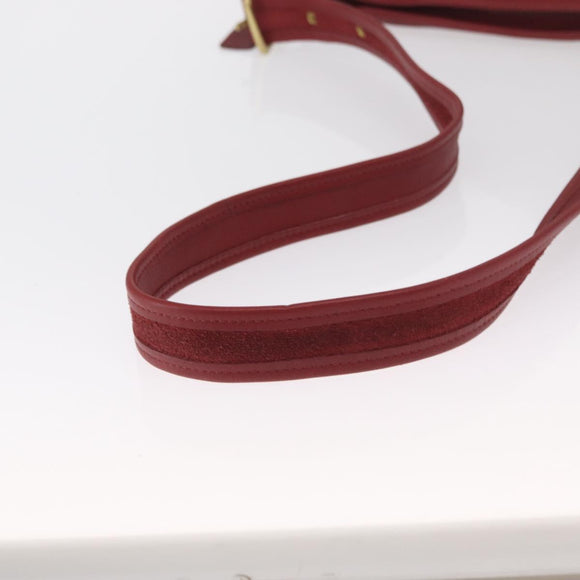 Coach Shoulder Bag Leather Red Gold Auth am9276