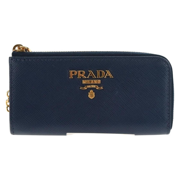 PRADA Key Case Safiano leather Navy Auth am9283V