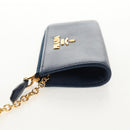 PRADA Key Case Safiano leather Navy Auth am9283V-3
